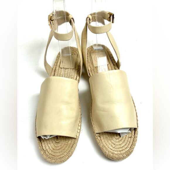 Tory Burch  Elegant Cream Leather Espadrille Sandals - Picture 3 of 14